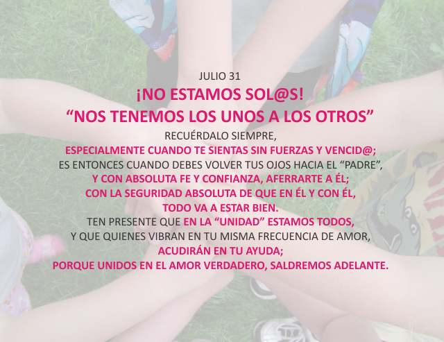 ¡No estamos sol@s! Nos tenemos los unos a los otros